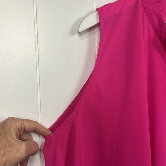 Umgee Womens Midi Dress XL Pink/Purple Sleeveless Button Down Hi-lo Elegant Chic - Picture 4 of 12